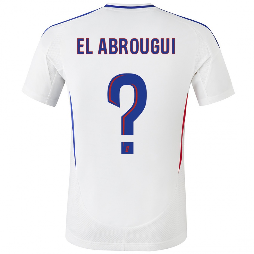 Hombre Camiseta Wassim El Abrougui #0 Blanco Azul 1ª Equipación 2024/25 La Camisa Perú