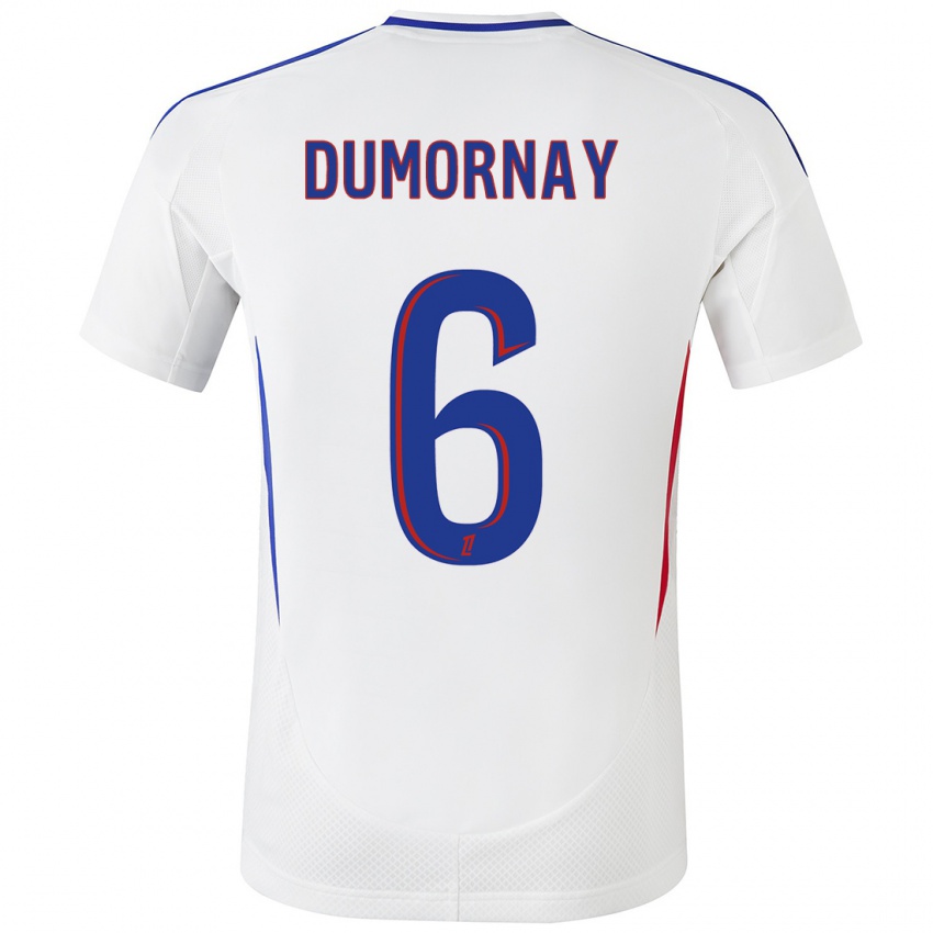 Hombre Camiseta Melchie Dumornay #6 Blanco Azul 1ª Equipación 2024/25 La Camisa Perú