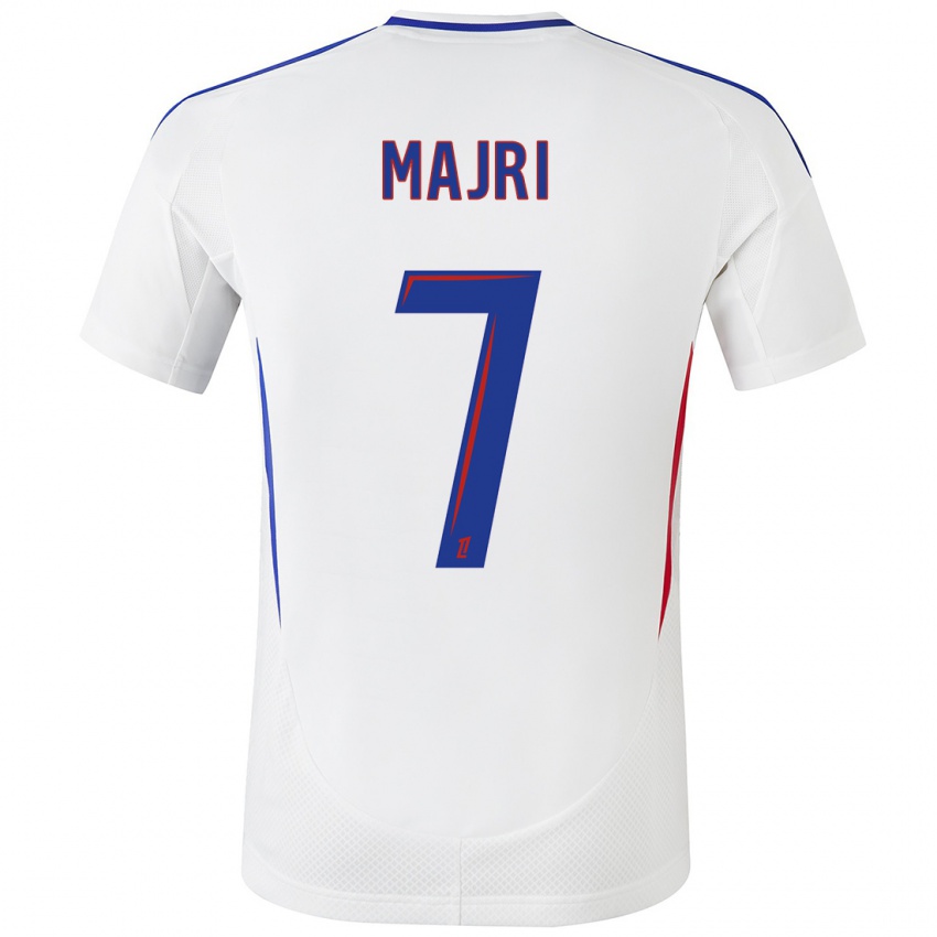 Hombre Camiseta Amel Majri #7 Blanco Azul 1ª Equipación 2024/25 La Camisa Perú