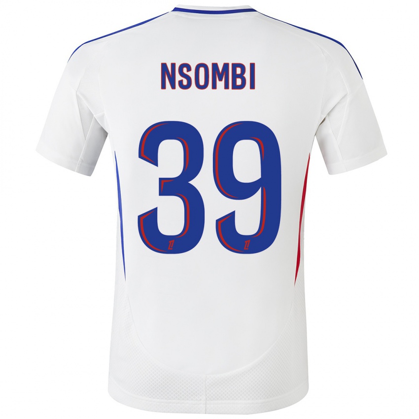 Hombre Camiseta Gael Nsombi #39 Blanco Azul 1ª Equipación 2024/25 La Camisa Perú