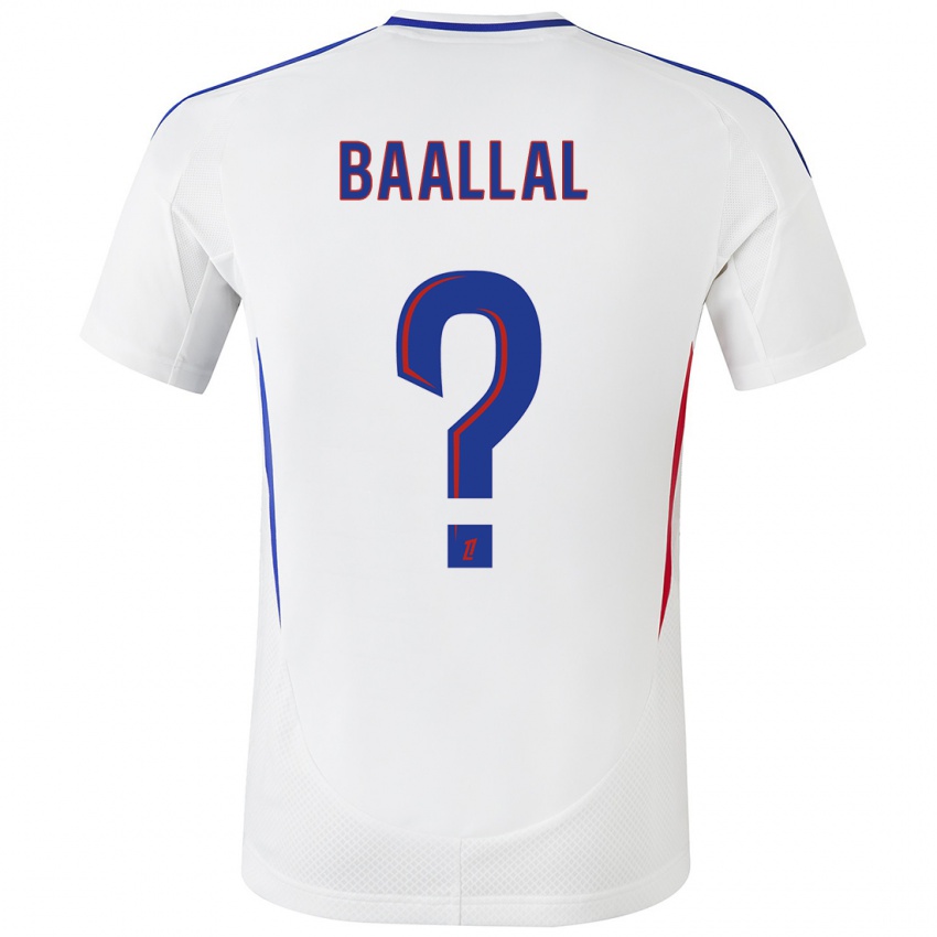 Hombre Camiseta Abdellah Baallal #0 Blanco Azul 1ª Equipación 2024/25 La Camisa Perú