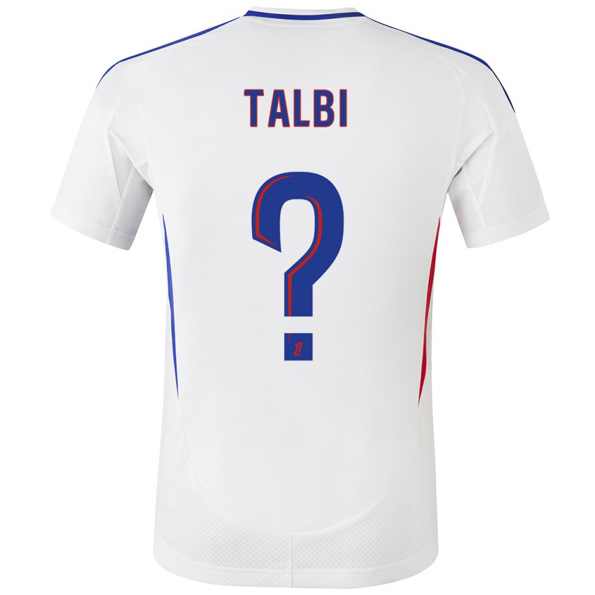 Hombre Camiseta Ryad Talbi #0 Blanco Azul 1ª Equipación 2024/25 La Camisa Perú