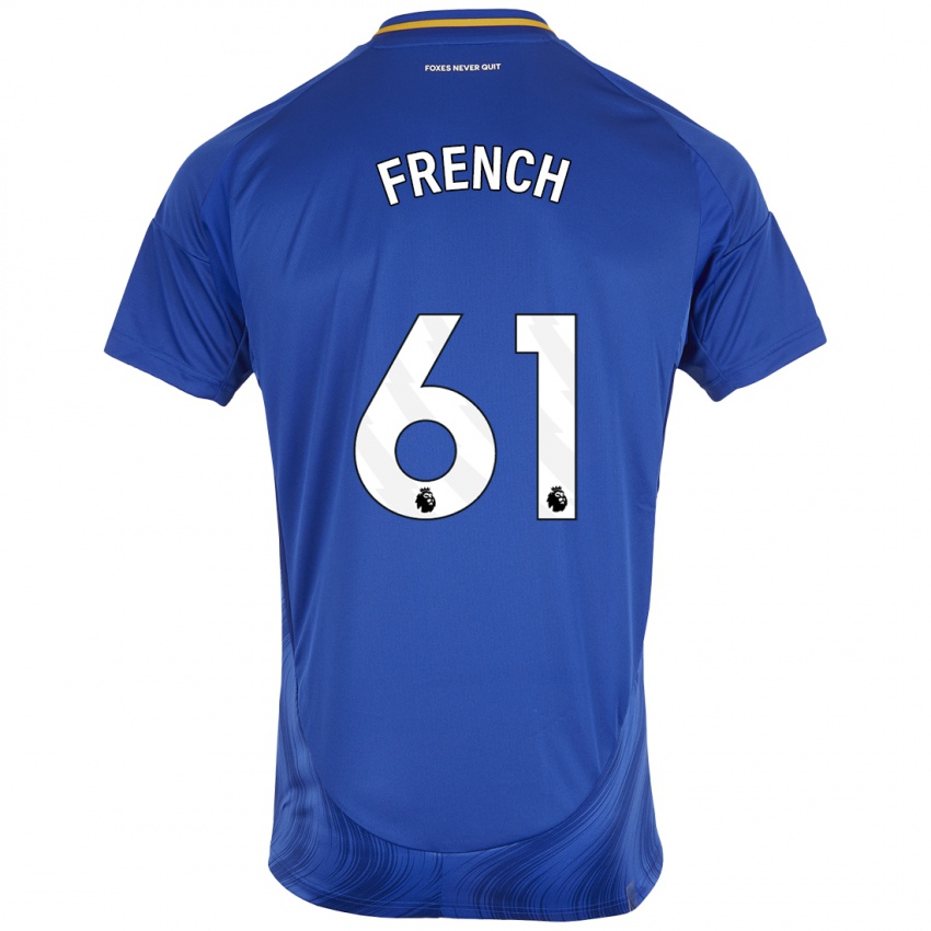 Hombre Camiseta Harry French #61 Azul Blanco 1ª Equipación 2024/25 La Camisa Perú