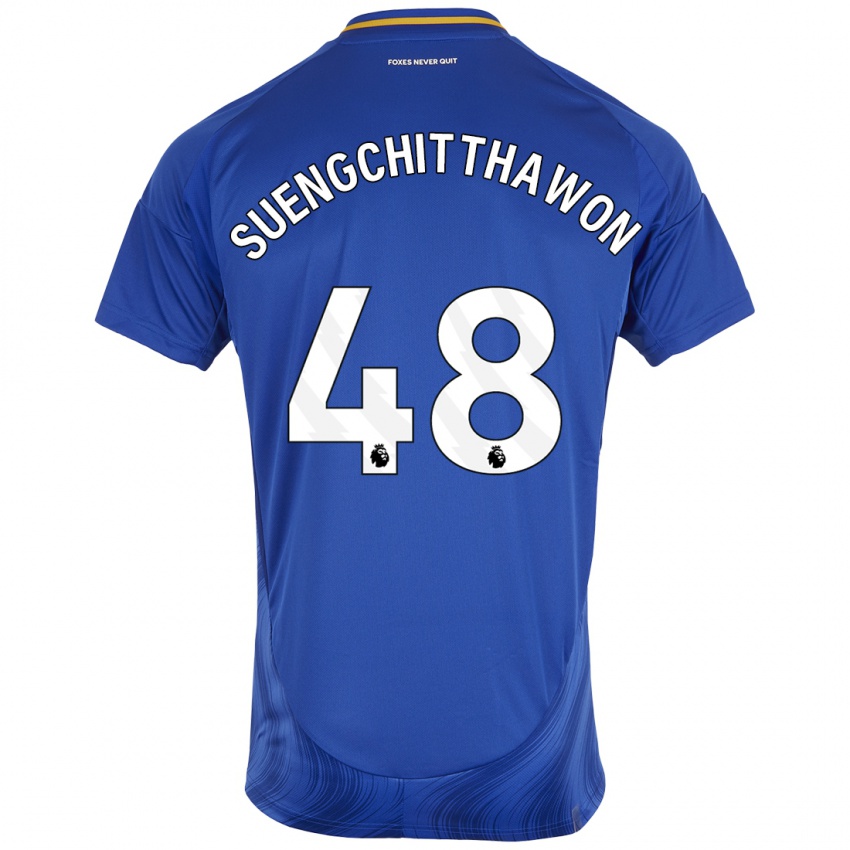 Hombre Camiseta Thanawat Suengchitthawon #48 Azul Blanco 1ª Equipación 2024/25 La Camisa Perú