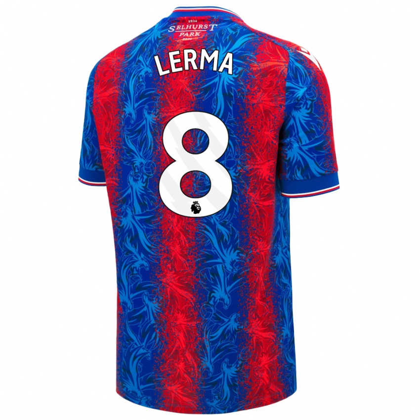 Hombre Camiseta Jefferson Lerma #8 Rayas Rojas Y Azules 1ª Equipación 2024/25 La Camisa Perú