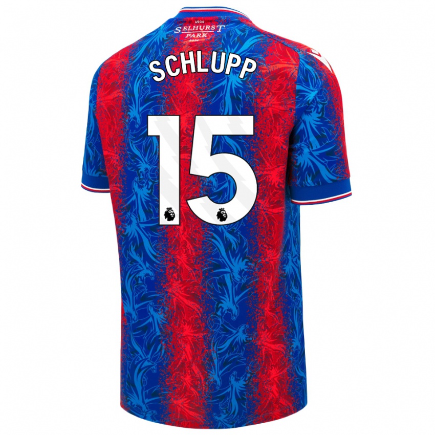 Hombre Camiseta Jeffrey Schlupp #15 Rayas Rojas Y Azules 1ª Equipación 2024/25 La Camisa Perú