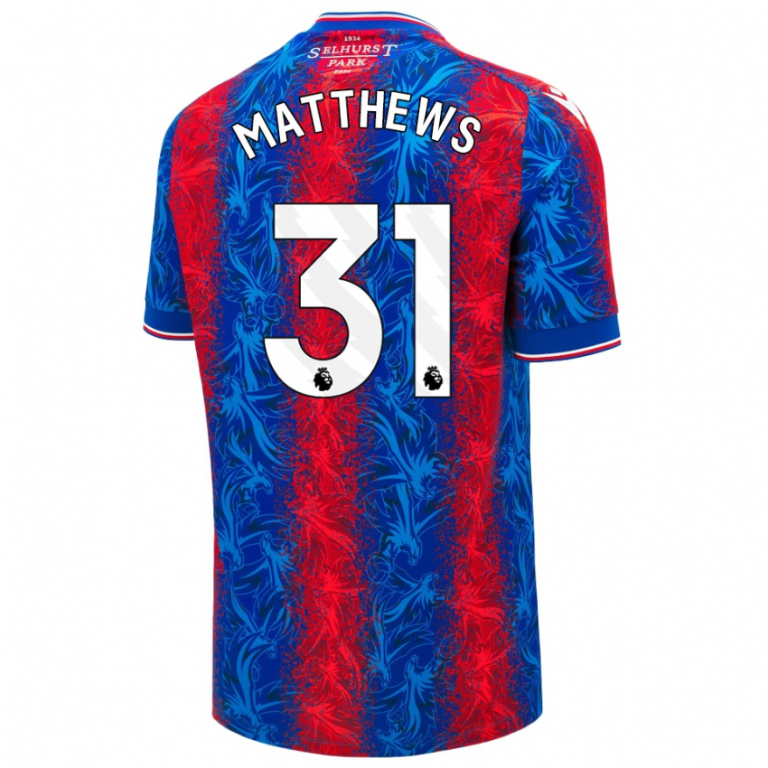 Hombre Camiseta Remi Matthews #31 Rayas Rojas Y Azules 1ª Equipación 2024/25 La Camisa Perú