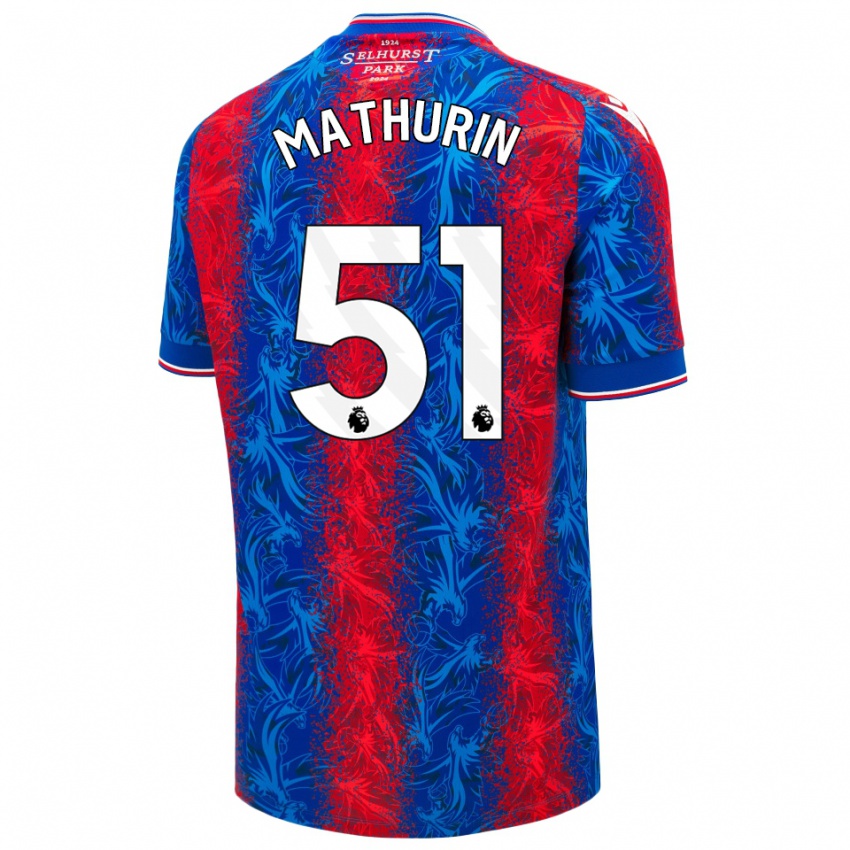 Hombre Camiseta Roshaun Mathurin #51 Rayas Rojas Y Azules 1ª Equipación 2024/25 La Camisa Perú