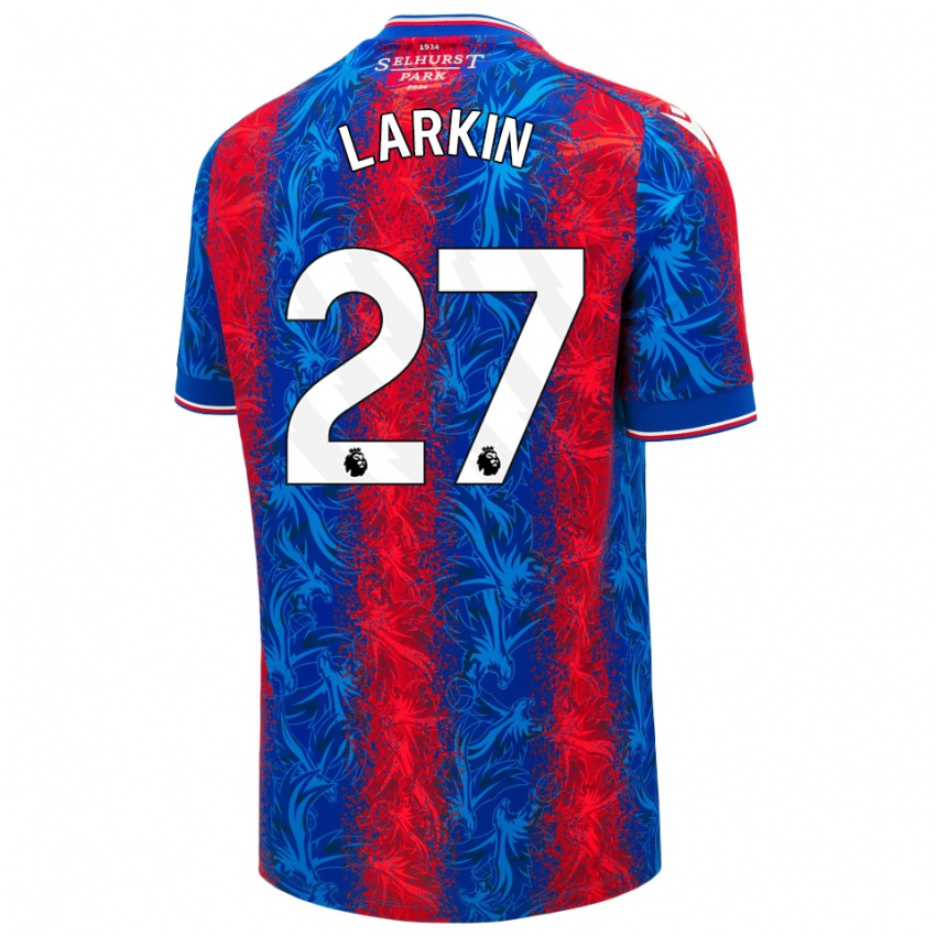 Hombre Camiseta Abbie Larkin #27 Rayas Rojas Y Azules 1ª Equipación 2024/25 La Camisa Perú