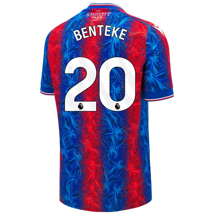 Hombre Camiseta Christian Benteke #20 Rayas Rojas Y Azules 1ª Equipación 2024/25 La Camisa Perú