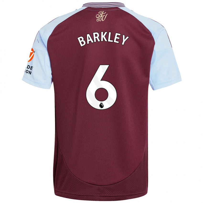 Hombre Camiseta Ross Barkley #6 Borgoña Azul Cielo 1ª Equipación 2024/25 La Camisa Perú