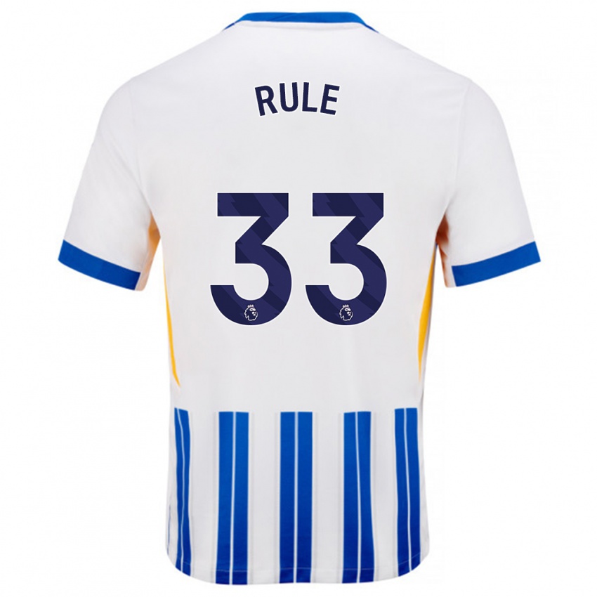 Hombre Camiseta Charlize Jayde Rule #33 Blanco Azul Rayas 1ª Equipación 2024/25 La Camisa Perú