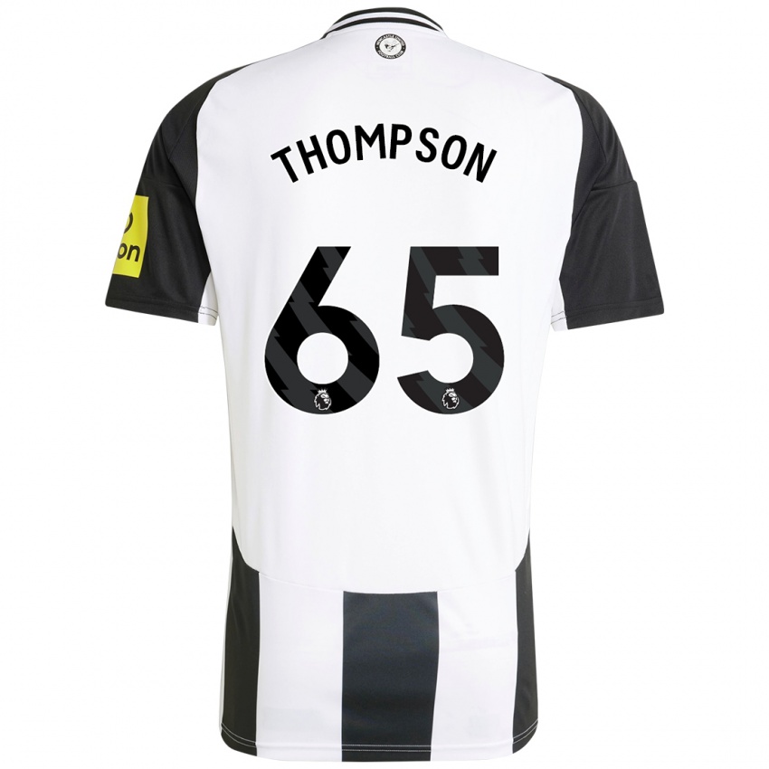 Hombre Camiseta Ciaran Thompson #65 Blanco Negro 1ª Equipación 2024/25 La Camisa Perú