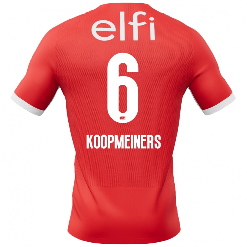 Hombre Camiseta Peer Koopmeiners #6 Rojo Blanco 1ª Equipación 2024/25 La Camisa Perú