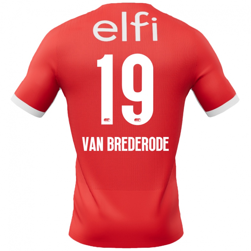 Hombre Camiseta Myron Van Brederode #19 Rojo Blanco 1ª Equipación 2024/25 La Camisa Perú