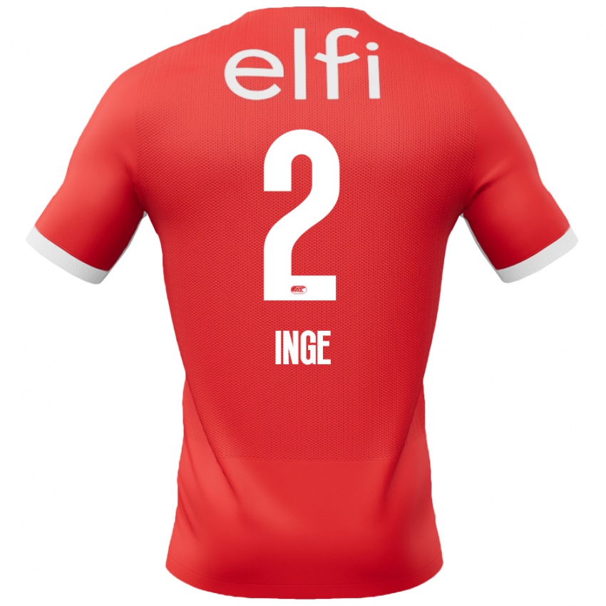 Hombre Camiseta Kiani Inge #2 Rojo Blanco 1ª Equipación 2024/25 La Camisa Perú