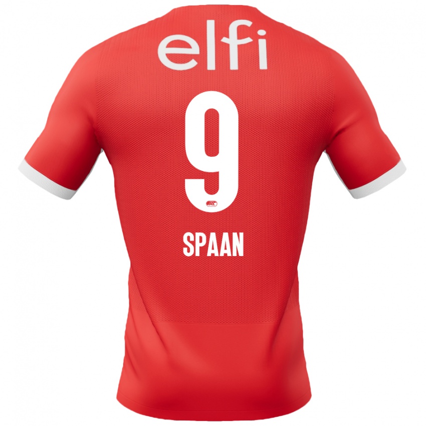 Hombre Camiseta Floor Spaan #9 Rojo Blanco 1ª Equipación 2024/25 La Camisa Perú