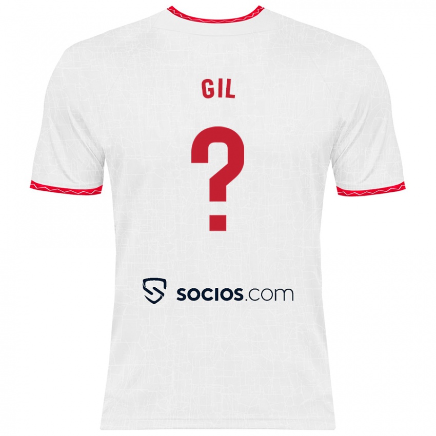 Hombre Camiseta Dani Gil #0 Blanco Rojo 1ª Equipación 2024/25 La Camisa Perú