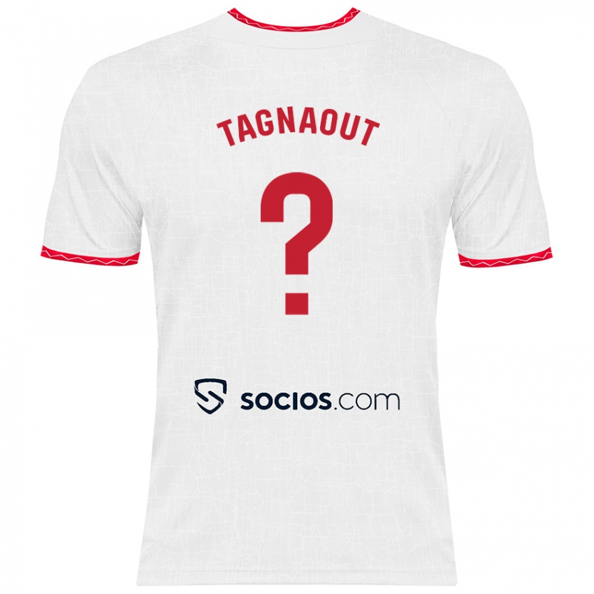 Hombre Camiseta Fatima Tagnaout #0 Blanco Rojo 1ª Equipación 2024/25 La Camisa Perú