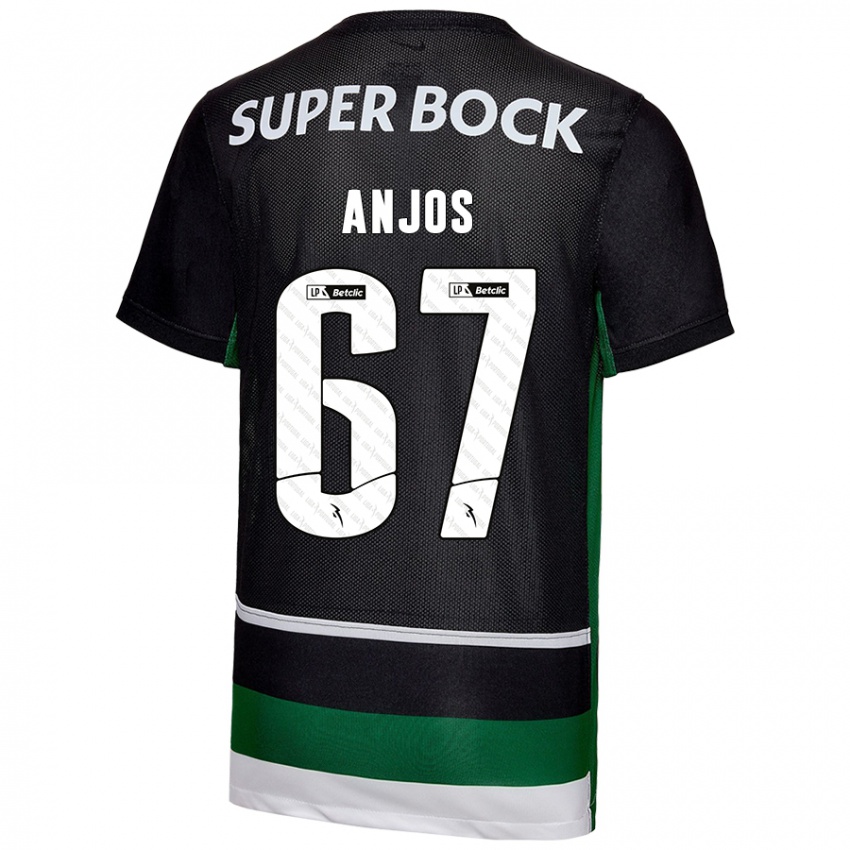 Hombre Camiseta Lucas Anjos #67 Negro Blanco Verde 1ª Equipación 2024/25 La Camisa Perú