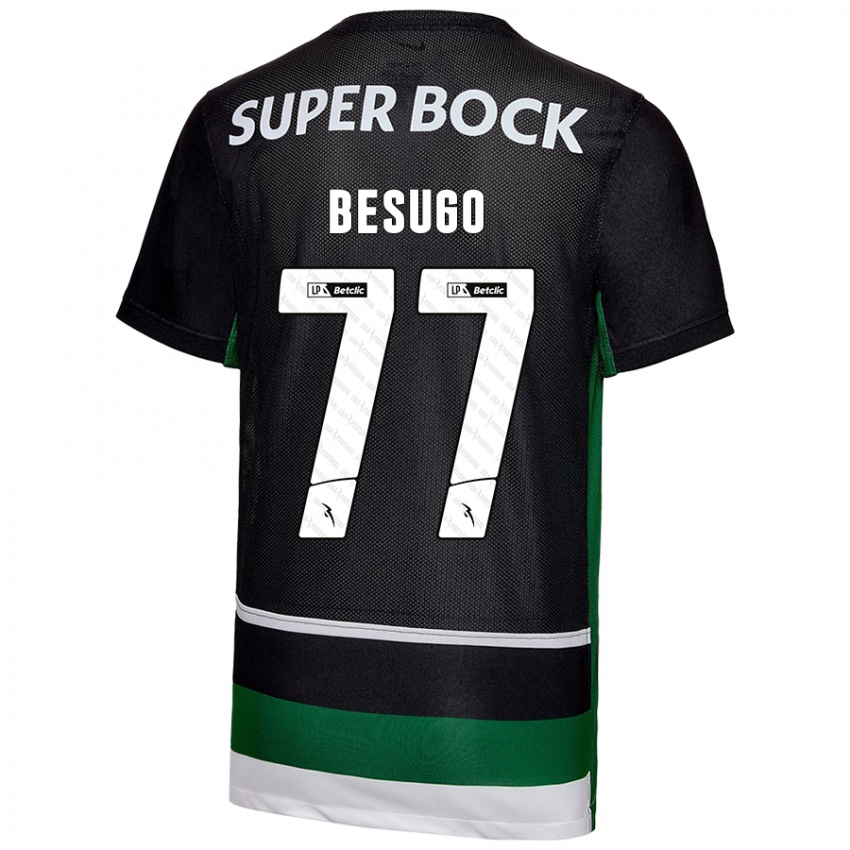 Hombre Camiseta Rafael Besugo #77 Negro Blanco Verde 1ª Equipación 2024/25 La Camisa Perú