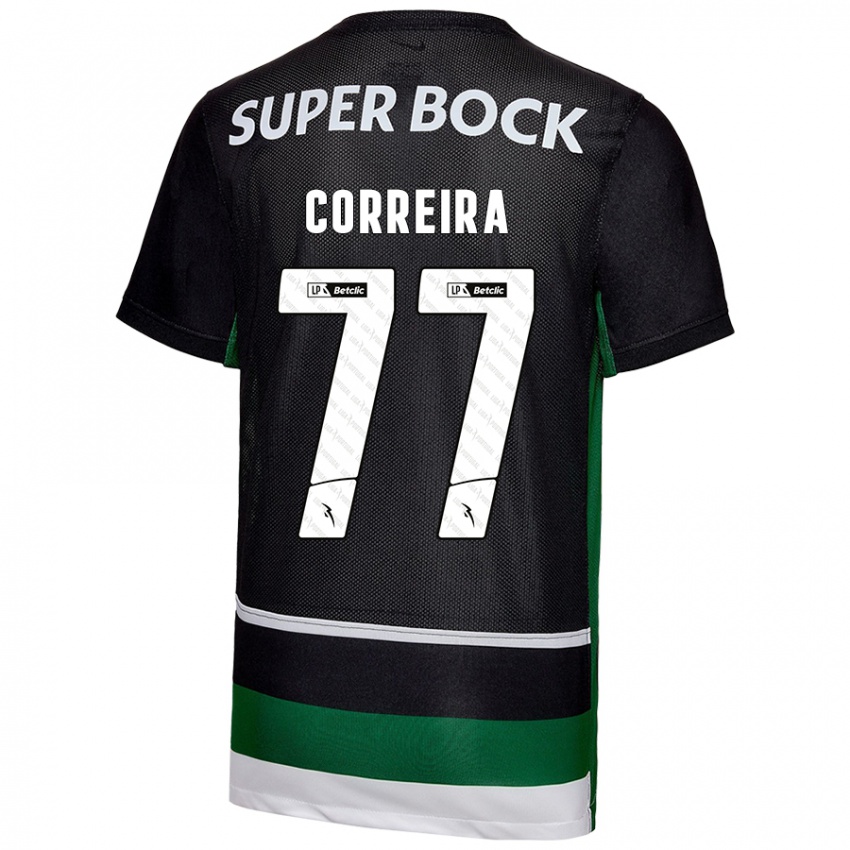 Hombre Camiseta Alicia Figueiredo Lima Correia #77 Negro Blanco Verde 1ª Equipación 2024/25 La Camisa Perú