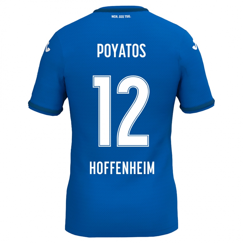 Hombre Camiseta Miguel Poyatos #12 Azul Real 1ª Equipación 2024/25 La Camisa Perú