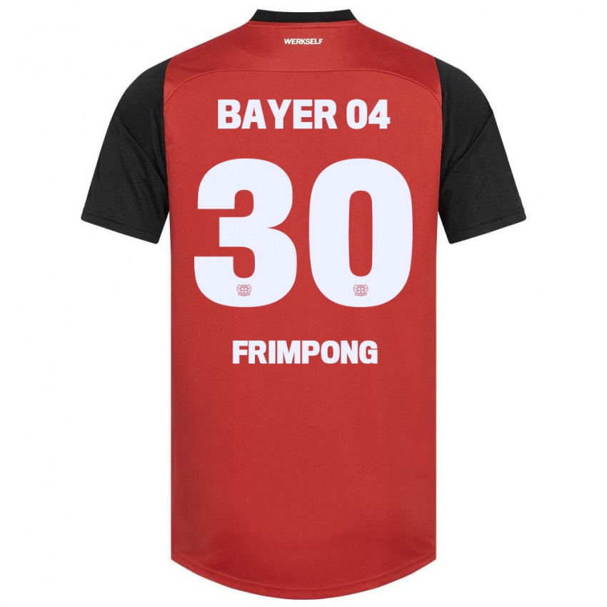 Hombre Camiseta Jeremie Frimpong #30 Rojo Negro 1ª Equipación 2024/25 La Camisa Perú