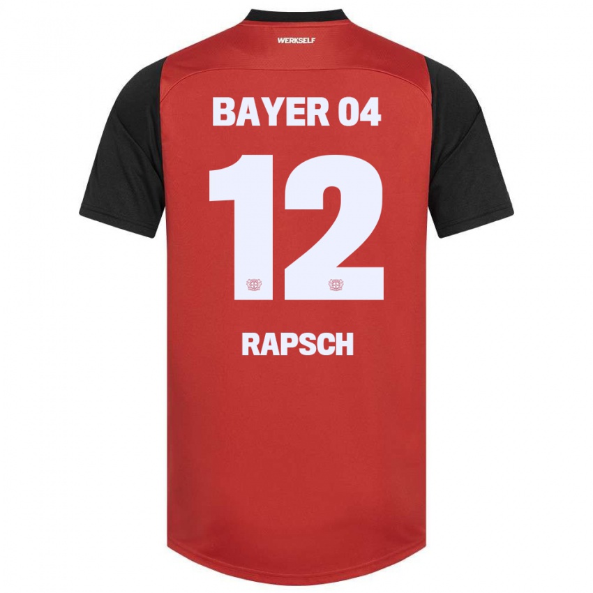 Hombre Camiseta Simeon Rapsch #12 Rojo Negro 1ª Equipación 2024/25 La Camisa Perú