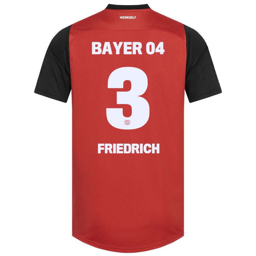 Hombre Camiseta Melissa Friedrich #3 Rojo Negro 1ª Equipación 2024/25 La Camisa Perú