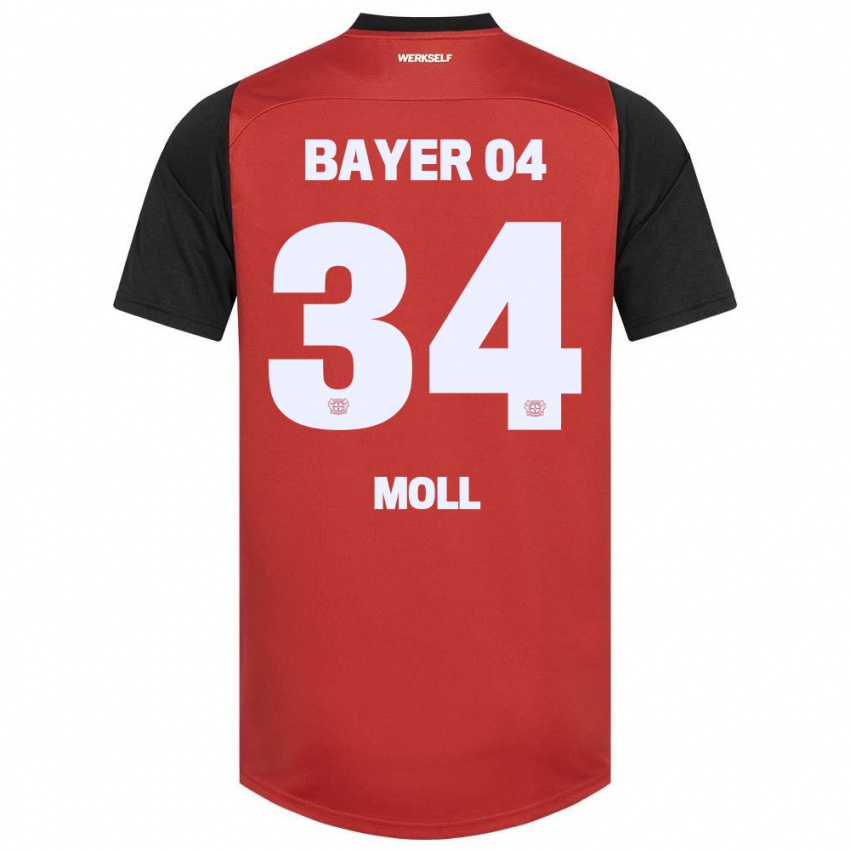 Hombre Camiseta Anne Moll #34 Rojo Negro 1ª Equipación 2024/25 La Camisa Perú