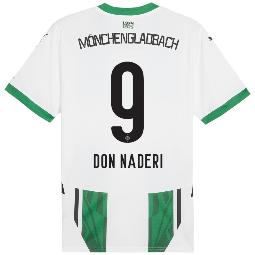 Hombre Camiseta Ryan Don Naderi #9 Blanco Verde 1ª Equipación 2024/25 La Camisa Perú