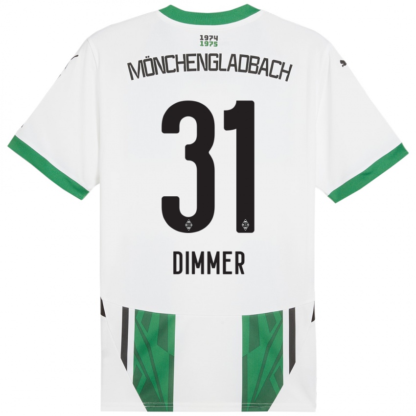 Hombre Camiseta Florian Dimmer #31 Blanco Verde 1ª Equipación 2024/25 La Camisa Perú