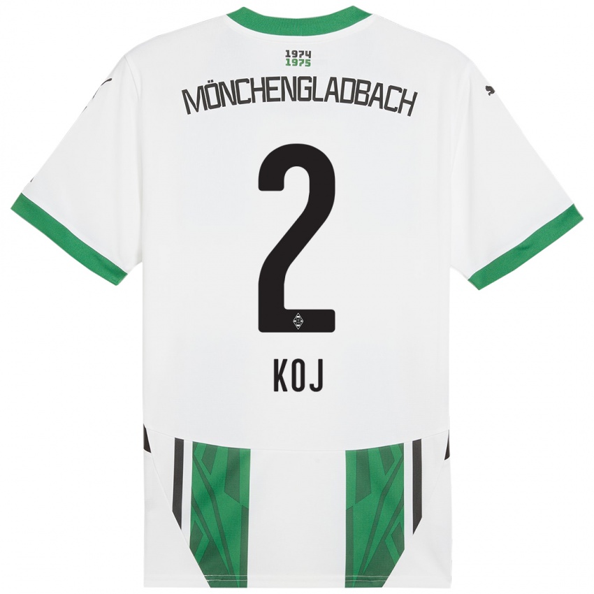 Hombre Camiseta Julia Koj #2 Blanco Verde 1ª Equipación 2024/25 La Camisa Perú