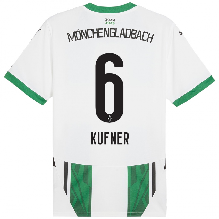 Hombre Camiseta Anne-Catherine Kufner #6 Blanco Verde 1ª Equipación 2024/25 La Camisa Perú