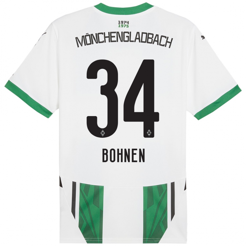 Hombre Camiseta Bohnen #34 Blanco Verde 1ª Equipación 2024/25 La Camisa Perú