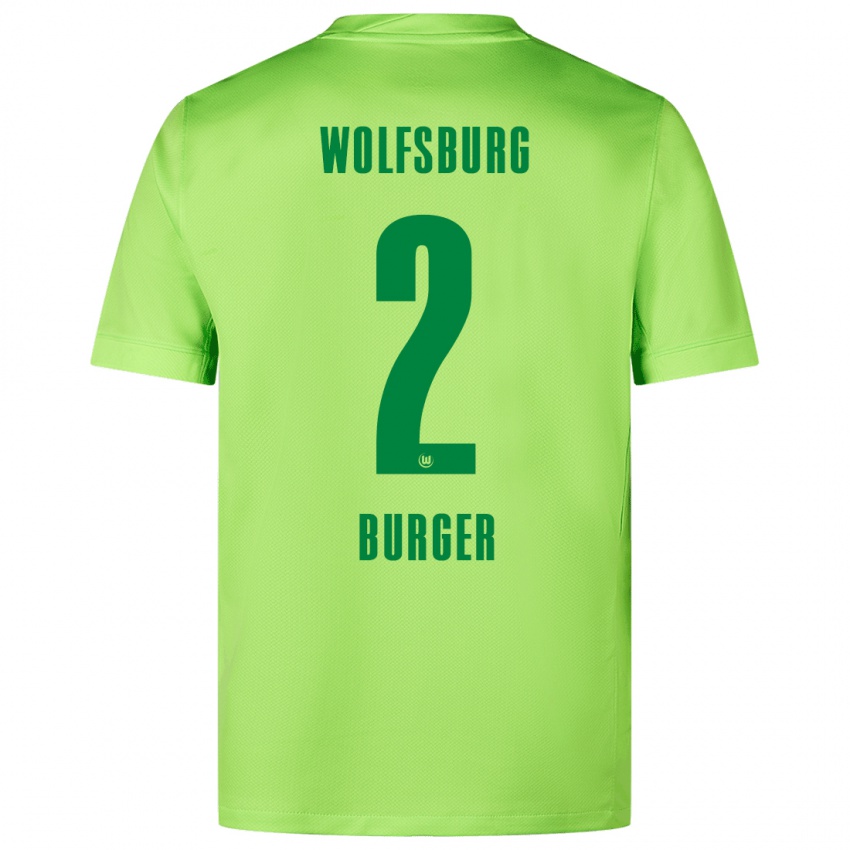 Hombre Camiseta Jan Bürger #2 Verde Fluorescente 1ª Equipación 2024/25 La Camisa Perú