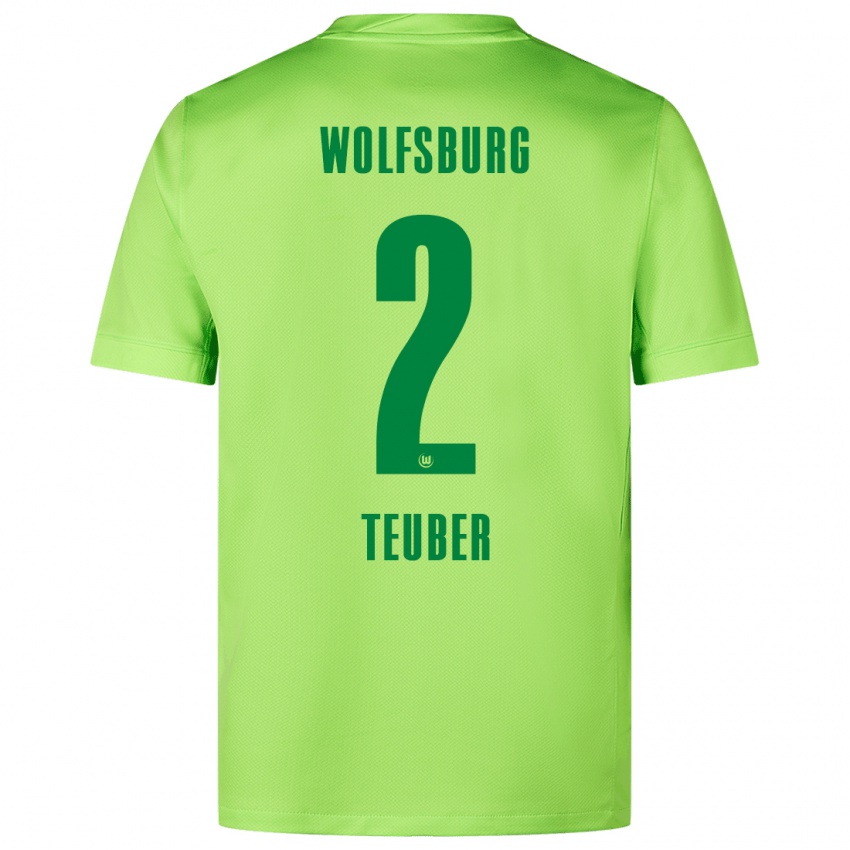 Hombre Camiseta Julius Teuber #2 Verde Fluorescente 1ª Equipación 2024/25 La Camisa Perú