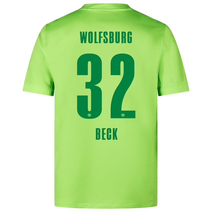 Hombre Camiseta Kiara Beck #32 Verde Fluorescente 1ª Equipación 2024/25 La Camisa Perú