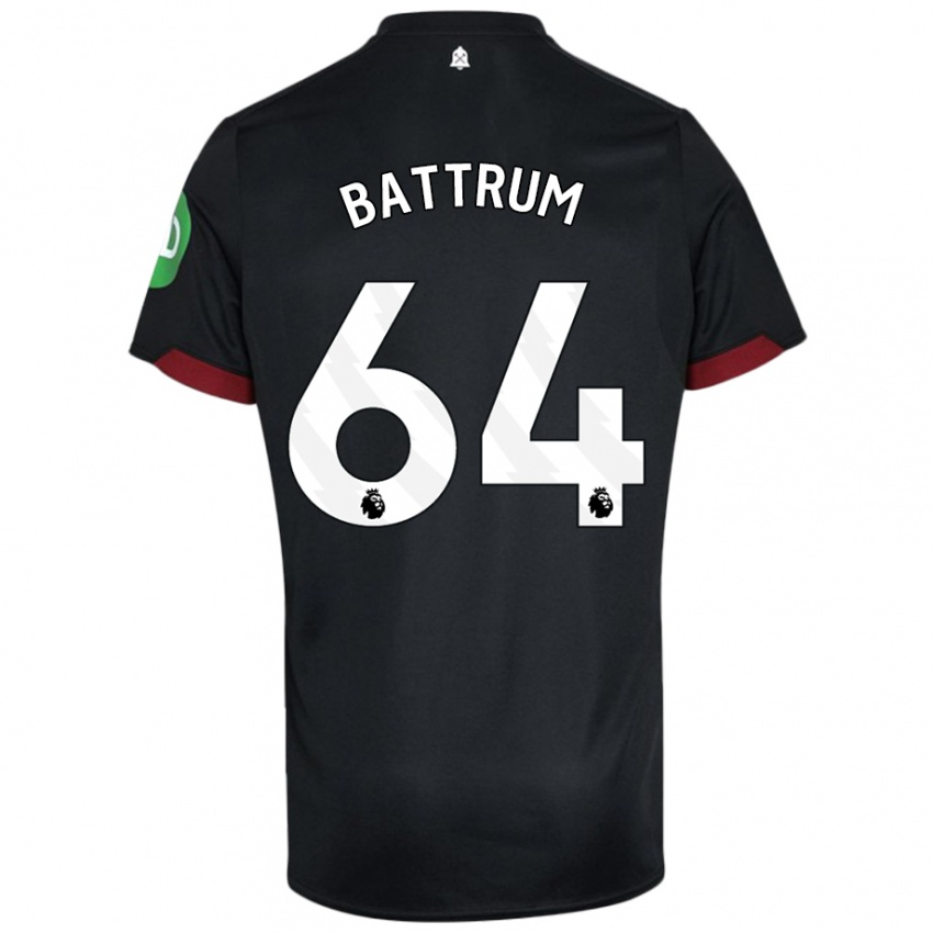 Hombre Camiseta Ryan Battrum #64 Negro Blanco 2ª Equipación 2024/25 La Camisa Perú