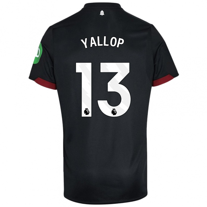 Hombre Camiseta Tameka Yallop #13 Negro Blanco 2ª Equipación 2024/25 La Camisa Perú