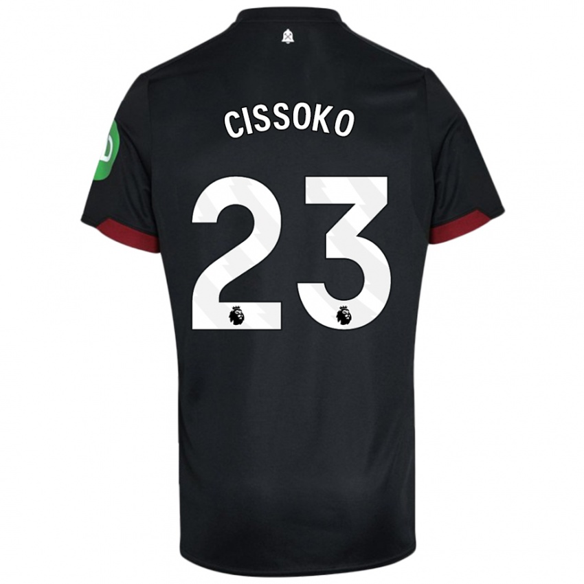 Hombre Camiseta Hawa Cissoko #23 Negro Blanco 2ª Equipación 2024/25 La Camisa Perú