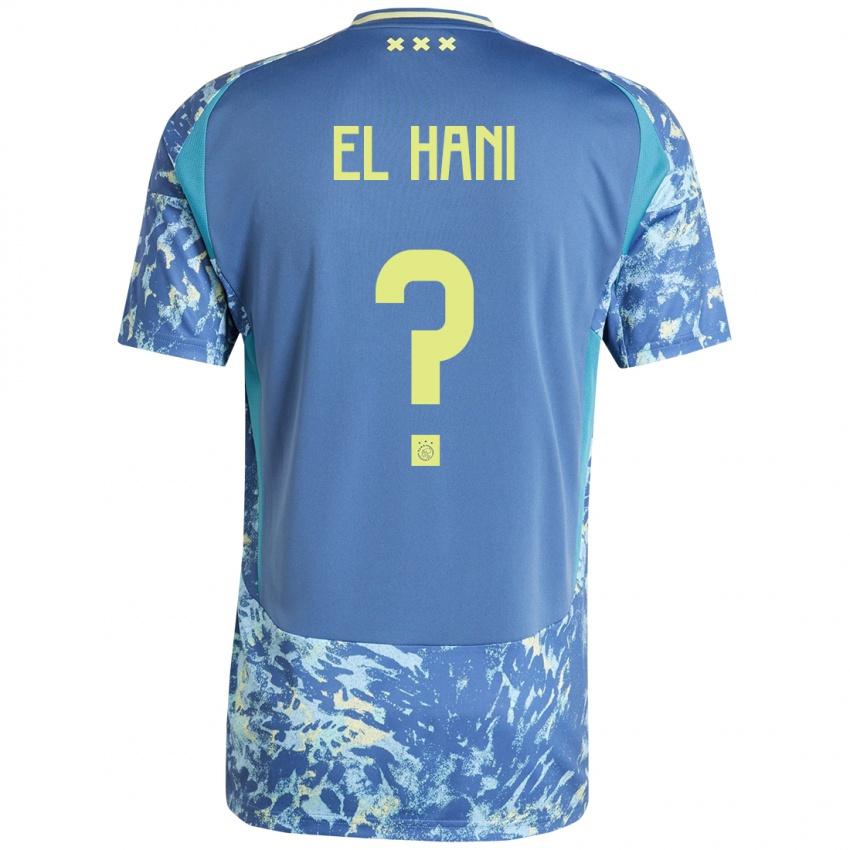 Hombre Camiseta Aymean El Hani #0 Gris Azul Amarillo 2ª Equipación 2024/25 La Camisa Perú