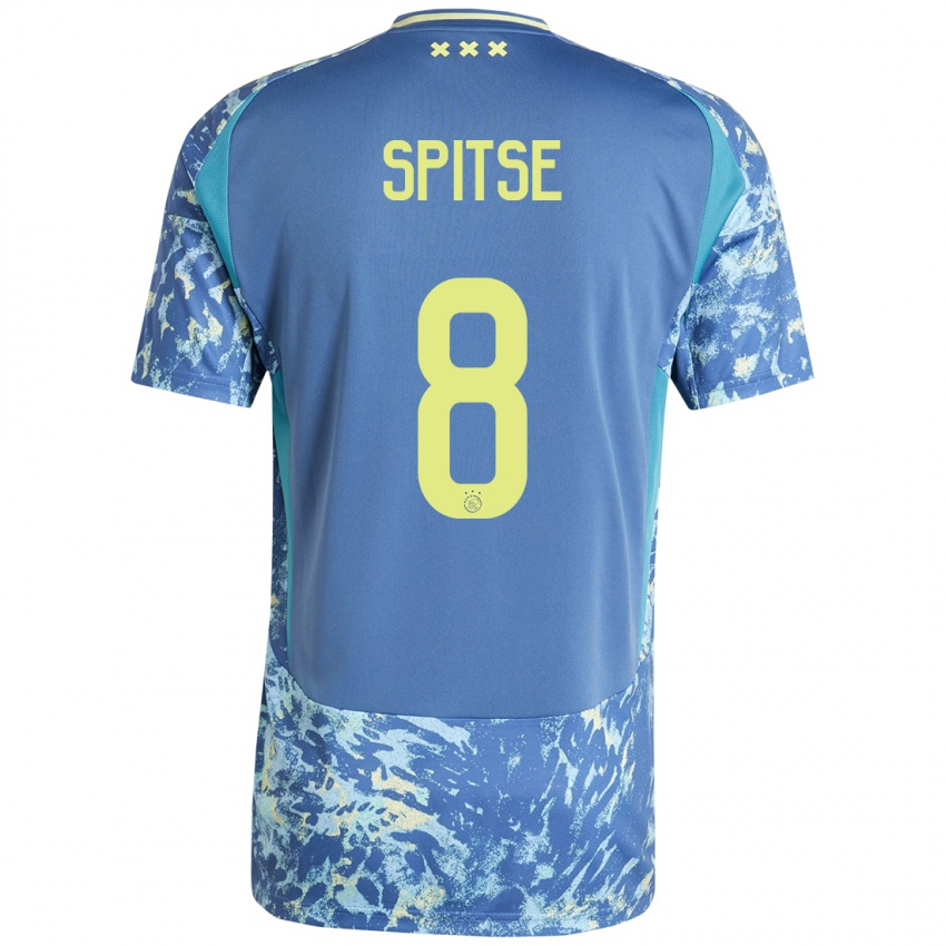 Hombre Camiseta Sherida Spitse #8 Gris Azul Amarillo 2ª Equipación 2024/25 La Camisa Perú