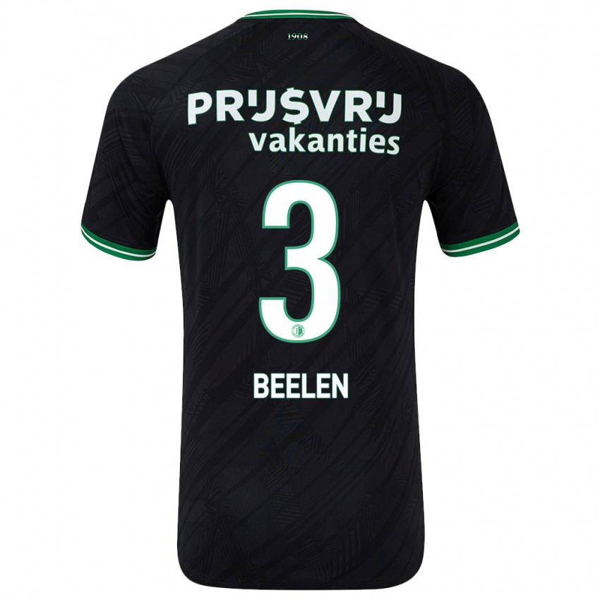 Hombre Camiseta Thomas Beelen #3 Negro Verde 2ª Equipación 2024/25 La Camisa Perú