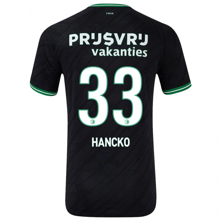 Hombre Camiseta David Hancko #33 Negro Verde 2ª Equipación 2024/25 La Camisa Perú