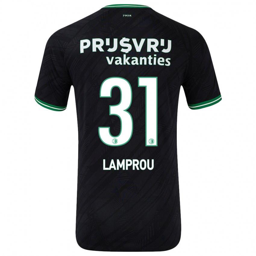 Hombre Camiseta Kostas Lamprou #31 Negro Verde 2ª Equipación 2024/25 La Camisa Perú