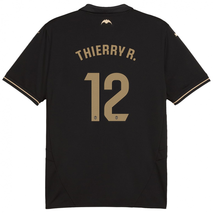 Hombre Camiseta Thierry Correia #12 Negro 2ª Equipación 2024/25 La Camisa Perú