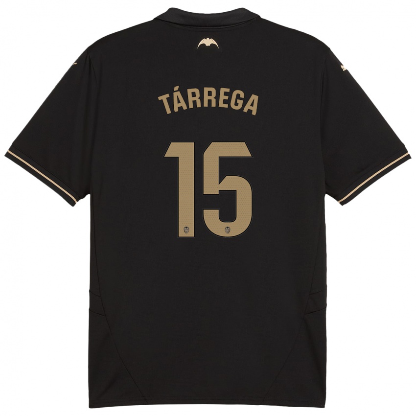 Hombre Camiseta César Tárrega #15 Negro 2ª Equipación 2024/25 La Camisa Perú