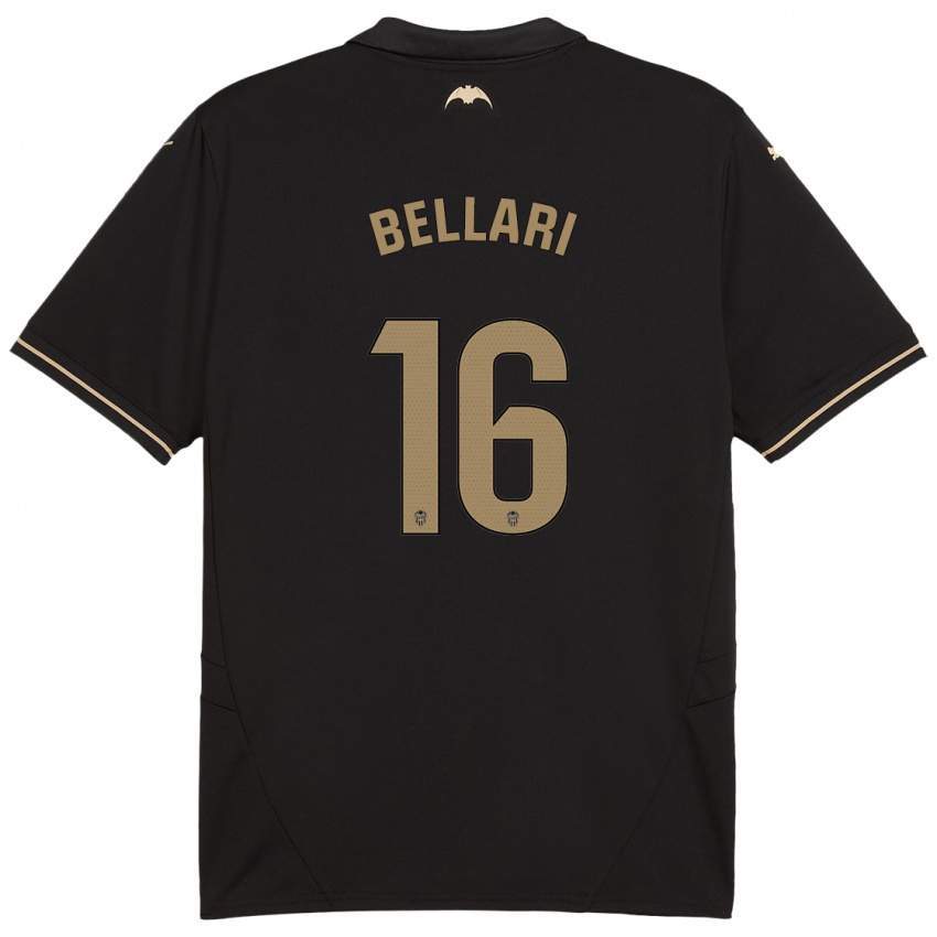 Hombre Camiseta Hamza Bellari #16 Negro 2ª Equipación 2024/25 La Camisa Perú